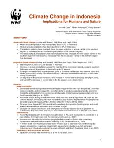 Climate Change Impacts in Indonesia