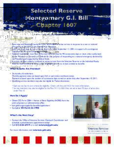 Selected Reserve Montgomery G.I. Bill Chapter 1607 WHO QUALIFIES? •