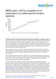 HHS leaders call for expanded use of medications to combat opioid overdose epidemic This image shows the number of prescription opioid-related deaths from[removed]Credit: CDC Wonder