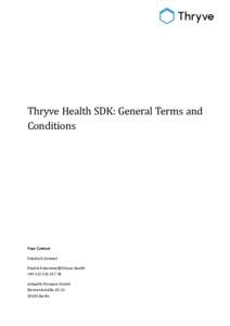 Thryve Health SDK: General Terms and Conditions