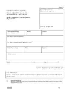 Microsoft Word - Form 4 - Notice to answer to opposition.doc