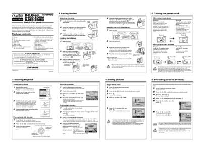 qsge_dquick.fm Page 1 Friday, February 8, [removed]:25 PM  We’ve included this convenient Quick start guide to show you basic functions and techniques that will help you quickly master your new camera. For more detailed 