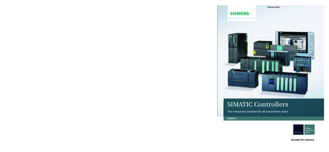 SIMATIC Controllers – The innovative solution for all automation tasks