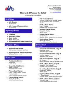 Wyoming Secretary of State Election Division Statewide Offices on the BallotCarey Avenue, Suite 600