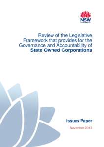 Review of the Legislative Framework that provides for the Governance and Accountability of State Owned Corporations  Issues Paper
