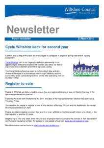 Newsletter Parish newsletter 23 MarchCycle Wiltshire back for second year