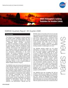 National Aeronautics and Space Administration  NASA Atmospheric Ionizing Radiation for Aviation Safety  NAIRAS Quarterly Report: 4th Quarter 2008