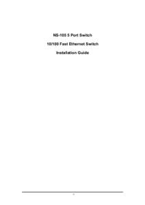 NSPort SwitchFast Ethernet Switch Installation Guide -1-