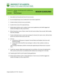 Division 23 Heating, Ventilating and Air-Conditioning (HVAC[removed]Heat Exchangers  DESIGN GUIDELINES