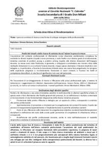 Istituto Onnicomprensivo annesso al Convitto Nazionale “C. Colombo” Scuola Secondaria di I Grado Don Milani Ministero dell’Istruzione,