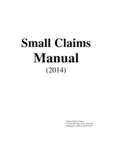 Small Claims  ManualIndiana Judicial Center