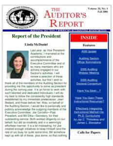 The Auditor's Report – Volume 28, No. 1 – Fall 2004