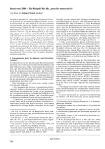Incoterms 2010 – Ein Beispiel für die „neue lex mercatoria“ Von Prof. Dr. Günter Weick, Gießen* Der Beitrag behandelt die „International Commercial Terms“,