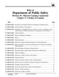 Rules of  Department of Public Safety