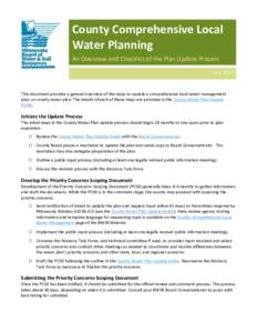 County Comprehensive Local Water Planning an Overview and Checklist of the Plan Update Process