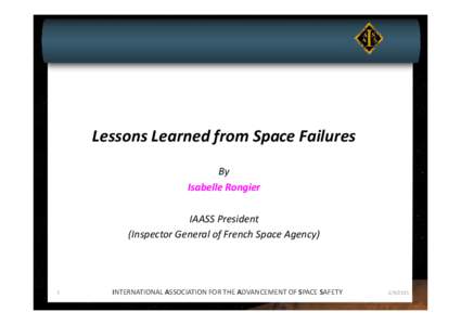 06 - IAASS Lessons learned from Space failures V2