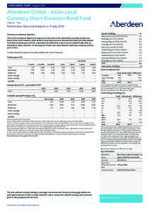 OPEN ENDED FUND – AugustAberdeen Global - Asian Local Currency Short Duration Bond Fund Class A - 1 Inc