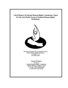 A Brief Report of National Human Rights Commission, Nepal