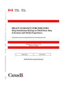 Draft Guidance Document: Submissions Relying on Third-Party Data [Literature and Market Experience]