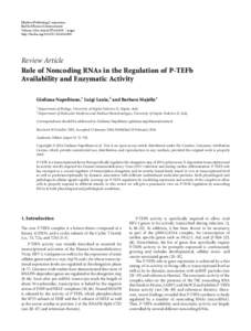Role of Noncoding RNAs in the Regulation of P-TEFb Availability and Enzymatic Activity