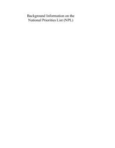 Background Information on the National Priorities List (NPL)