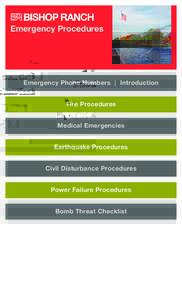 Emergency Procedures  Emergency Phone Numbers | Introduction Fire Procedures Medical Emergencies Earthquake Procedures