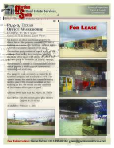 PLANO, TEXAS OFFICE WAREHOUSE 33,460 SQ. FT. ON 4 ACRES NEAR US-75 & SPRING CREEK PKWY.  FOR LEASE