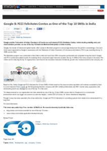 Google & FCCI Felicitates Contus as One of the Top 10 SMEs in India - WhaTech