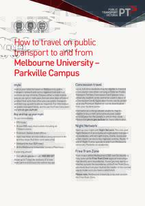 How to travel on public transport to and from Melbourne University – Parkville Campus myki
