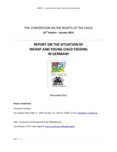 IBFAN – International Baby Food Action Network  THE CONVENTION ON THE RIGHTS OF THE CHILD 65th Session – JanuaryREPORT ON THE SITUATION OF