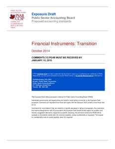 Financial Instruments: Transition