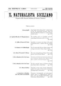ISSN del fiume (Palermo) ... SERIEOreto QUARTA Vol. XXXVII,Qua3it4