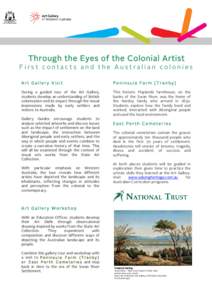 Through the Eyes of the Colonial Artist  First contacts and the Australian colonies Art Gallery Visit  Peninsula Farm (Tranby)