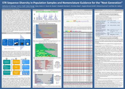 STR Sequence Diversity in Population Samples and Nomenclature Guidance for the “Next Generation” Katherine B. 1 Gettings ,