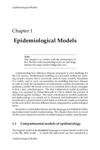 Epidemiological Models  Chapter 1 Epidemiological Models Note:
