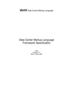 dcml Data Center Markup Language
