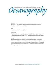 Oceanography THE OFFICIAL MAGAZINE OF THE OCEANOGRAPHY SOCIETY CITATION Buesseler, K.OFukushima and ocean radioactivity. Oceanography 27(1):92–105, http://dx.doi.orgoceanog.