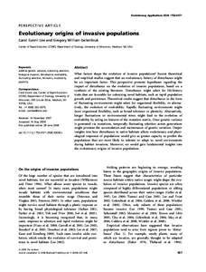 Evolutionary Applications ISSNPERSPECTIVE ARTICLE Evolutionary origins of invasive populations Carol Eunmi Lee and Gregory William Gelembiuk