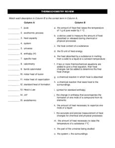 Microsoft Word - THERMOCHEMISTRY REVIEW.doc