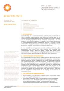 BRIEFING NOTE December[removed]Updated July[removed]Series briefing note 2  APPRENTICESHIPS