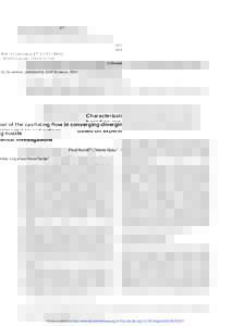 EPJ Web of Conferences 67, DOI: epjconf  C Owned by the authors, published by EDP Sciences, 2014  Characterization of the cavitating flow in converging-diverging nozzle