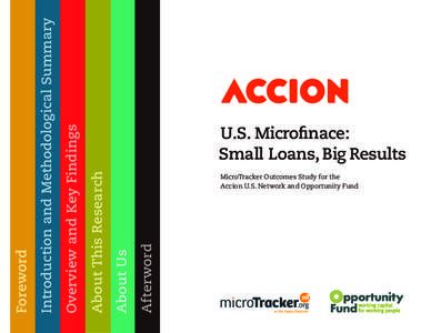 Afterword  MicroTracker Outcomes Study for the Accion U.S. Network and Opportunity Fund  About Us