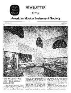 NEWSLETTER Of The American Musical Instrument Society JUNE 1977