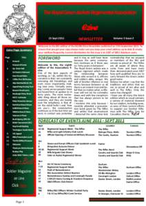 The Royal Green Jackets Regimental Association  Ezine 15 Sept[removed]Ezine Page Summary