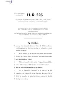 I  113TH CONGRESS 1ST SESSION  H. R. 226