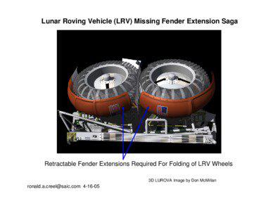 Lunar Roving Vehicle (LRV) Missing Fender Extension Saga  Retractable Fender Extensions Required For Folding of LRV Wheels