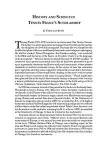 HISTORY AND SCIENCE IN TENNEY FRANK’S SCHOLARSHIP E. CHRISTIAN KOPFF