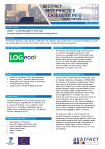 NºCL1NAME OF CASE LOGeco − eco-friendly logistics in Rome, Italy (innovative approach to public-private decision making process)