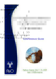 22nd European Conference On Object-Oriented Programming CONFERENCE GUIDE  Paphos, Cyprus. July, 2008