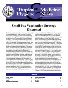 VOLUME 51 NUMBER 3  JUNE 2002 Small Pox Vaccination Strategy Discussed